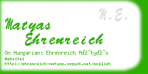 matyas ehrenreich business card